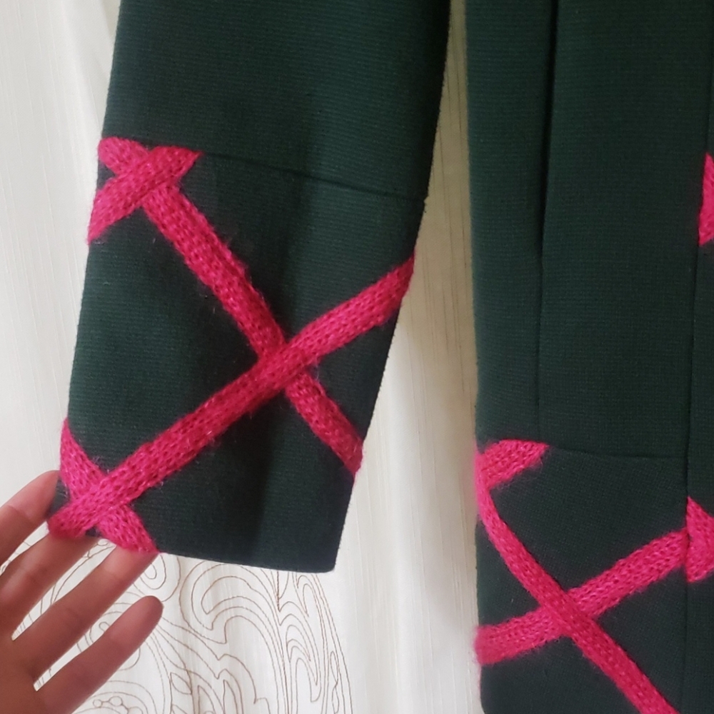 Anthropologie Elevenses Green & Pink Coat - Picture 10 of 11